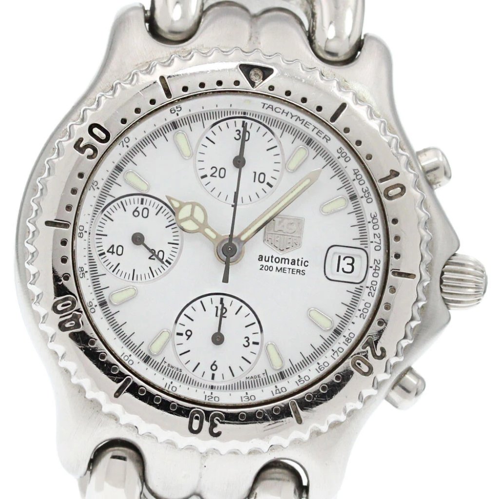 Tag Heuer SEl Cg2110R0 Chronograph White Dial Automatic Mens Watch